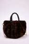 Brown Fur Knitted Handle Women's Shoulder and Hand Bag Takaw26Oc00065 - 5