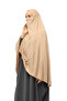 Ready Practical Scarf with Turban Veil Hijab with Hijab - Prayer Cover Souffle (5XL) - Dark Beige