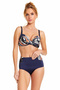 Leaf Pattern Draped Bikini Set
