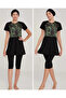 3913 Short Sleeve Half Zipper Design Hijab Swimsuit - 2