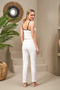 25115 Women's Shorts Long Bottom Rope Strap Bustier Polka Dot 3-Piece Set - 6