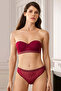 أحمر كلاريت 4671 Genoa Underwire Lace Soft Push Up شبه مدعوم مجموعة حمالة صدر بدون حمالات هدية