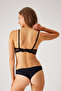 Women's Black 4795 Madrid Lace Detailed Unsupported Non-marking Bra Set - 3