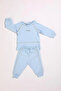 100% Cotton Baby Boy Double Suit with Snap Fasteners and Elastic Waist 302392 - 2