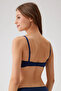 حمالة صدر نسائية أحادية اللون باللون الأزرق الداكن 6204 Underwire غير مدعومة - 3