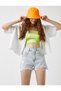 Short Denim Shorts Cotton with Ripped Stones