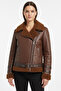Oslo Tan Genuine Lambskin Zippered Biker Women's Coat