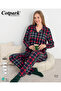 Women's Cotton Plaid Fabric Pajama Set 19073