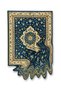 Sdt Navy Blue Themed Woven Base Vintage Decorative Carpet with Floral Motifs and Wavy Patterns Sdt36