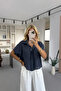 Navy Blue Short Sleeve Modal Shirt