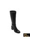 Women's Black Genuine Leather Boots 505092304-1 - 3
