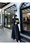 Black Hazel Balloon Sleeve Hijab Evening Dress - 3