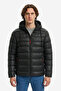 Men's Black Windproof Hooded Sports Winter Inflatable Coats