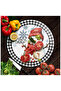 Glass Cutting Board and Serving Bowl Round Winter New Year Patterned 30 X 30 cm - 2