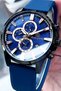 Men's Wristwatch 5 Atm Waterproof Silicone Cord Navy Blue Color Bme2005C2 - 3