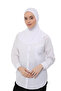 Women's Hijab Practical Neck Collar Hijab - Sportsman Bonnet - White - 3