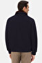 Ds Damat Regular Fit Navy Blue Straight Collar Detachable Fur Coat - 3