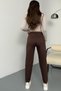 Women's High Waist Stretch Fabric/Stretchy Mom Trousers - 5