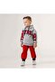 Two-piece gray and red set with writing - 2