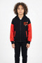 Boy's Multi-Colored Hooded College Jacket – Sporty Style Zippered Casual Sweatshirt Jacket - 2
