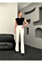 بنطلون جينز إسباني من كوكو، لون أبيض فاتح، جينز إسباني عالي الخصر، قماش سميك يبرز انحناءات الجسم - 5
