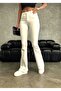 Tatya Off-White Flared Jeans High Waist Jeans (Thick Fabric Does Not Show through)