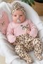 Butterfly Leopard Printed Jumpsuit 100% Cotton Newborn Baby Girl 10 Piece Hospital Discharge Bodysuit Set - 2