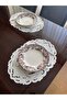 Antique Delikişi Oval American Service. Peony Model (1 Piece) 49X35 cm - 4