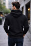 Hooded and Kangaroo Pocket 3 Thread Raised Sweatshirt - 3