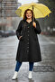 Women's Plus Size Quilted Transitional Battal Mother High Quality Black Hooded Coat - 6
