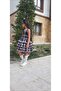 Eid Girls' Plaid Detailed Puffy Dress - 3