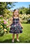 Eid Girls' Plaid Detailed Puffy Dress