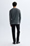 Men's Gray Crew Neck Sweater - 2