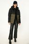 Women's Waterproof and Windproof Hooded Waterproof Black-Khaki Puffer Coat - 2