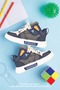 Unisex Children's Navy Blue Sports Shoes Orthopedic Lace-Up Velcro Patterned Non-Slip Sole Walking Sneaker 537 - 4