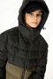 Women's Waterproof and Windproof Hooded Waterproof Black-Khaki Puffer Coat - 5