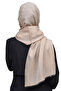 Women's Solid Color Twinkle Glitter Hijab Shiny Evening Dress Shawl - Dark Cream - 3