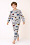Character Pattern Boys' Long Sleeve Cotton Bottom Top Pajama Set