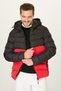 Men's Black-Red Two Color Hooded Water and Windproof Puffer Winter Coat - 6