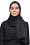 Women's Solid Color Twinkle Glitter Hijab Shiny Evening Dress Shawl - Black