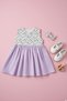 Floral Patterned Baby Girl's Şile Diaper Cotton Lilac Dress - 2