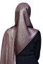 Double Color Shiny Glitter Illuminated Princess Hijab Shawl Cotton Dark Burgundy - Silver - 5