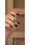Women's Steel Gold Stone Detailed Tarot Necklace