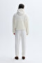 Women's Ecru Plush Detailed Oversized Bomber Jacket - 2