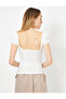 Women's White Scoop Neck T-shirt - 4