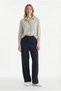 Women's Brown Striped Oversized Shirt - Striped Along the Length, Relaxed Fit, Medium Length