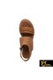 Women's Camel Genuine Leather Sandals 505320023-1 - 7