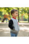 Boy's College Coat Grey Black W Embroidered Fleece-Lined Full Fit - 7