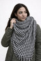 Houndstooth Patterned Wide Winter Shawl & Scarf