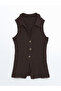 Brown Shirt Collar Textured Women's Blouse - 5